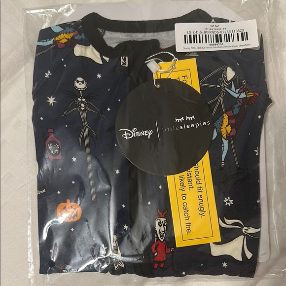 Little Sleepies Disney Halloween Pajamas - Black and White Jack skellington - Picture 1 of 2